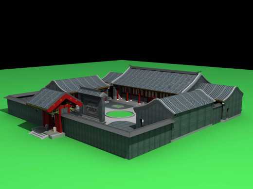 标准型四合院CAD建筑图和效果图片缩略图