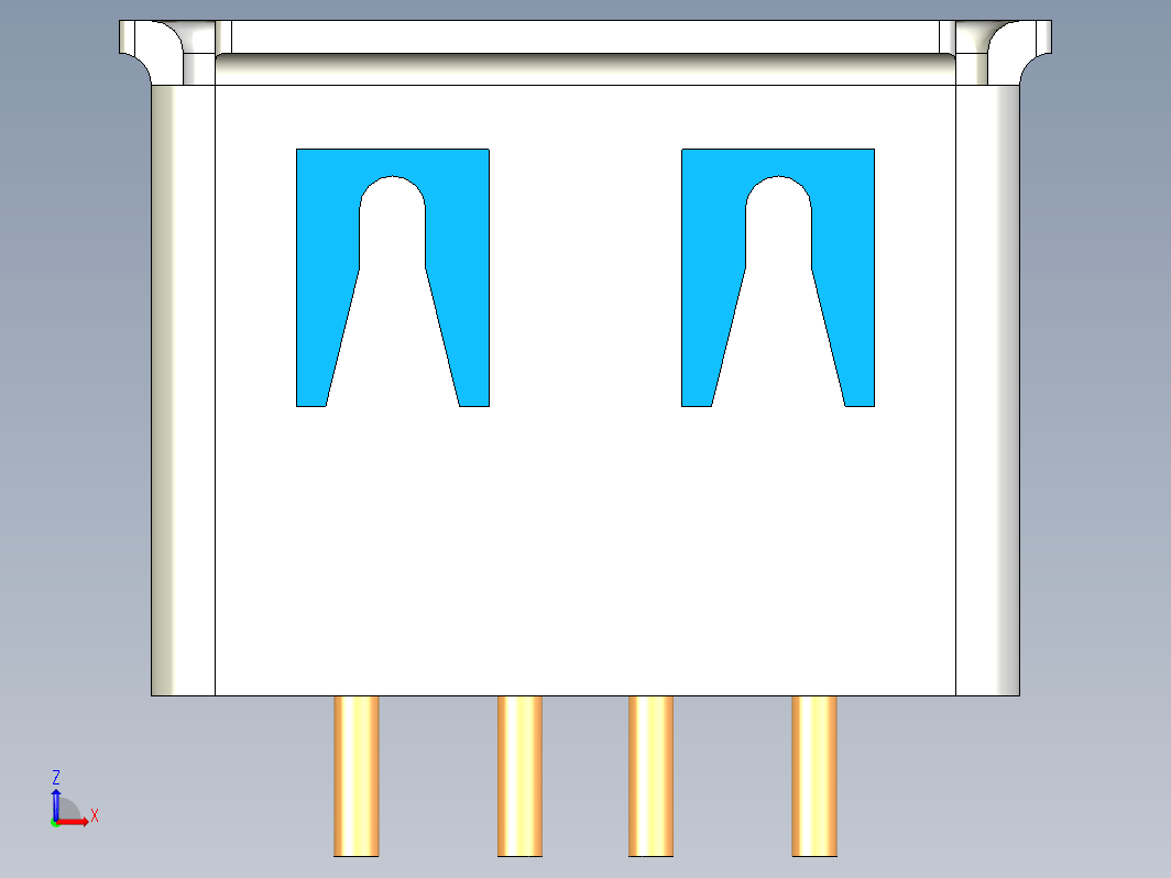 USB A 双垂直连接器