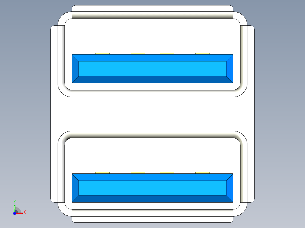 USB A 双垂直连接器