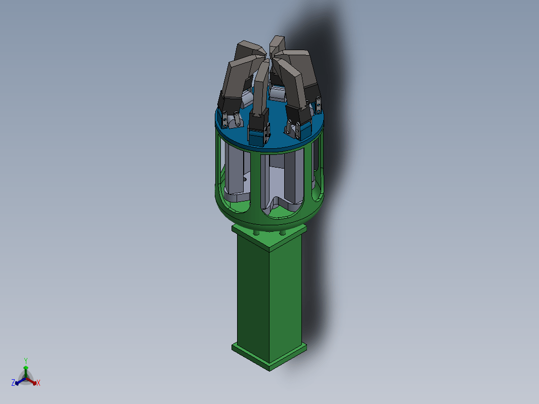 液压 6 爪夹持器机构