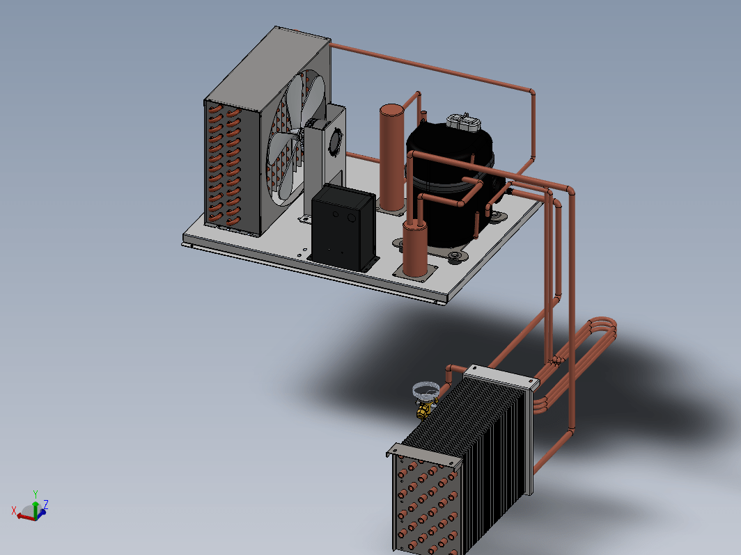 3-4 HP 压缩机组的制冷系统