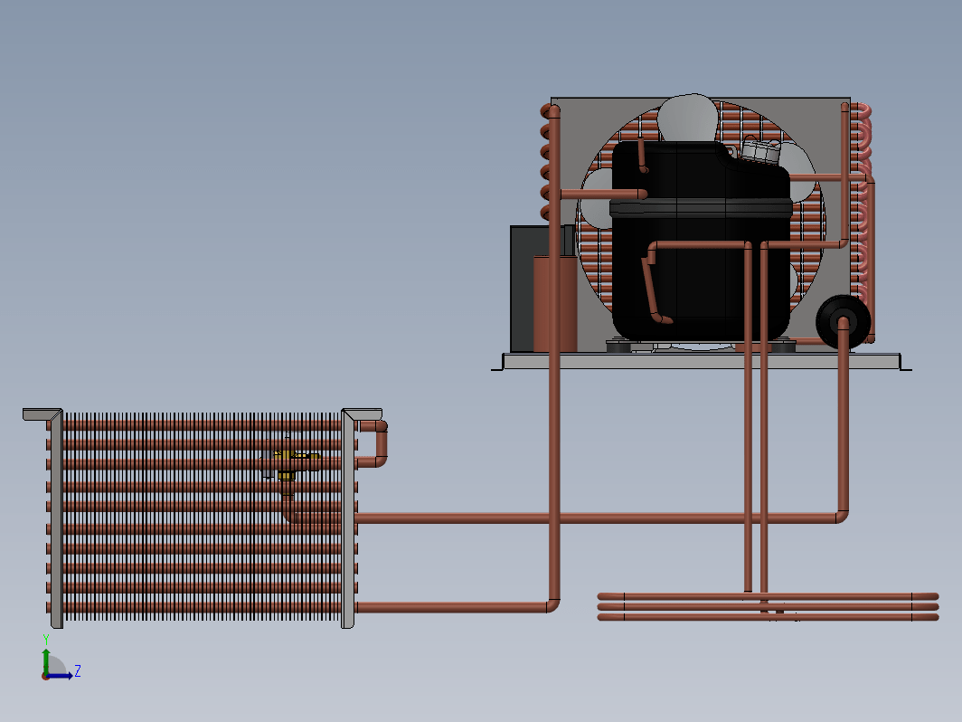 3-4 HP 压缩机组的制冷系统