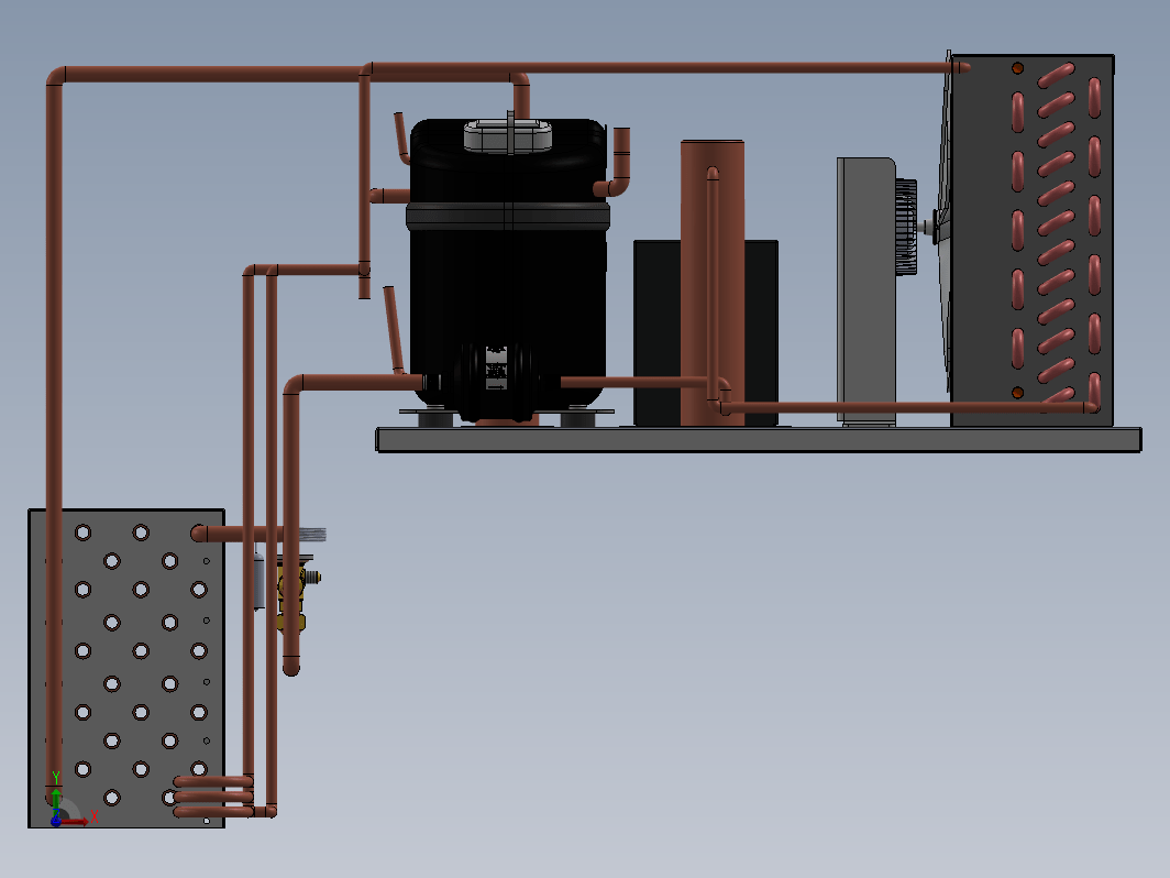 3-4 HP 压缩机组的制冷系统