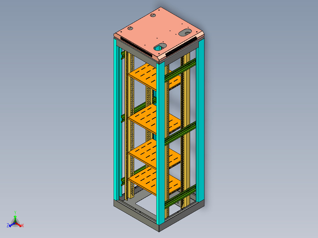 通用机柜柜体详细模型（可直接出图生产）