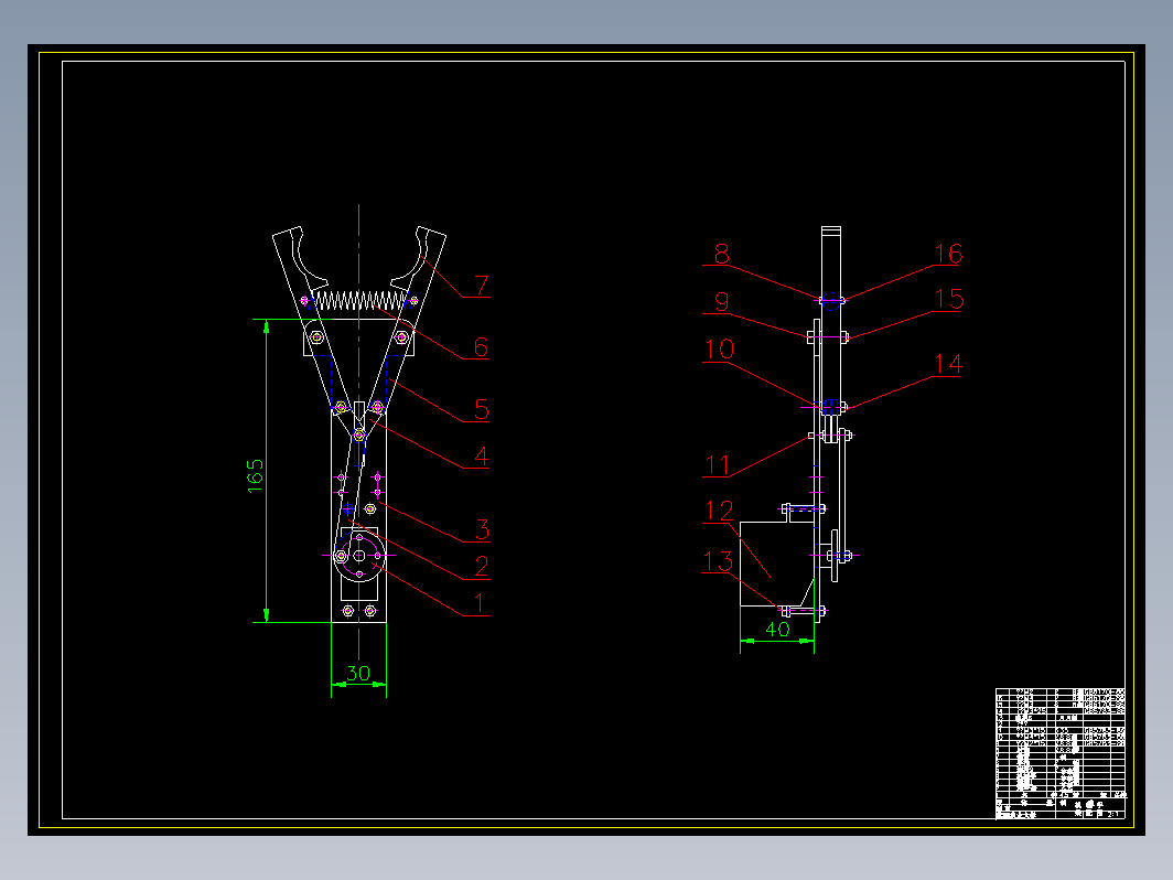 送料机械手（总装图，部装图，5个零件图）