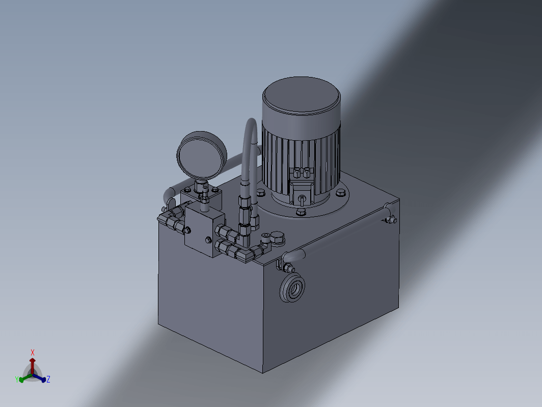 小型的液压泵站设计模型三维SW2010无参