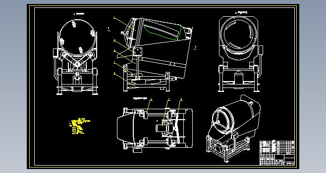 GR750型滚揉机CAD