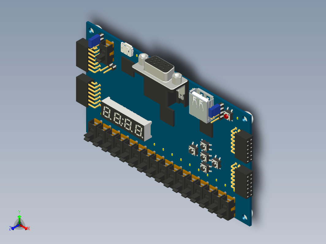 电路板 主板 digilent-basys3-xilinx-artix-7-fpga-trainer-board-1 2 STP