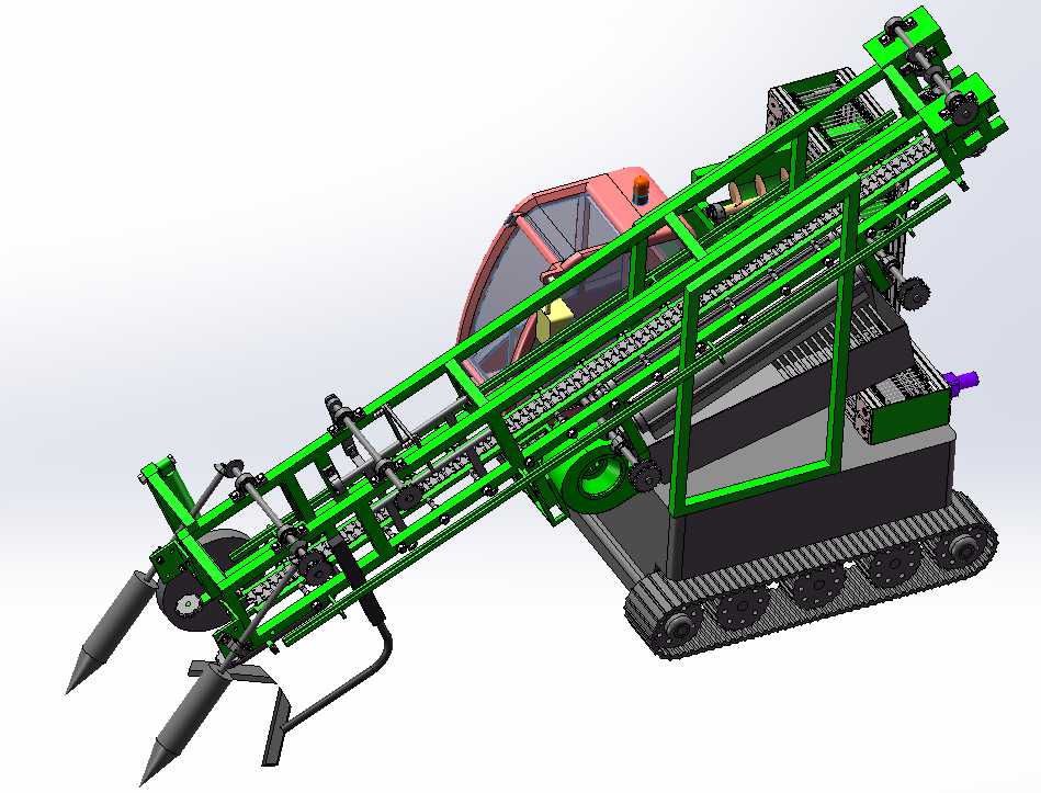 联合花生收获机三维SW2016带参+CAD+说明书