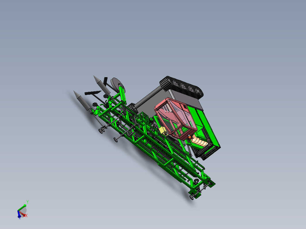 联合花生收获机三维SW2016带参+CAD+说明书