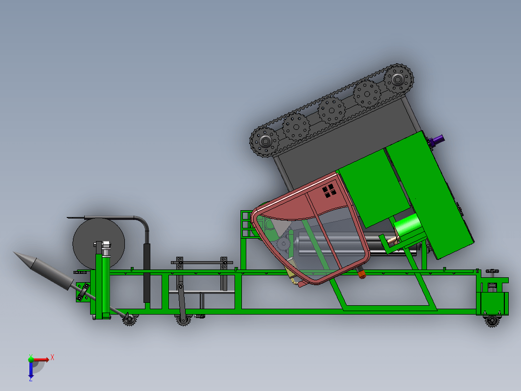 联合花生收获机三维SW2016带参+CAD+说明书