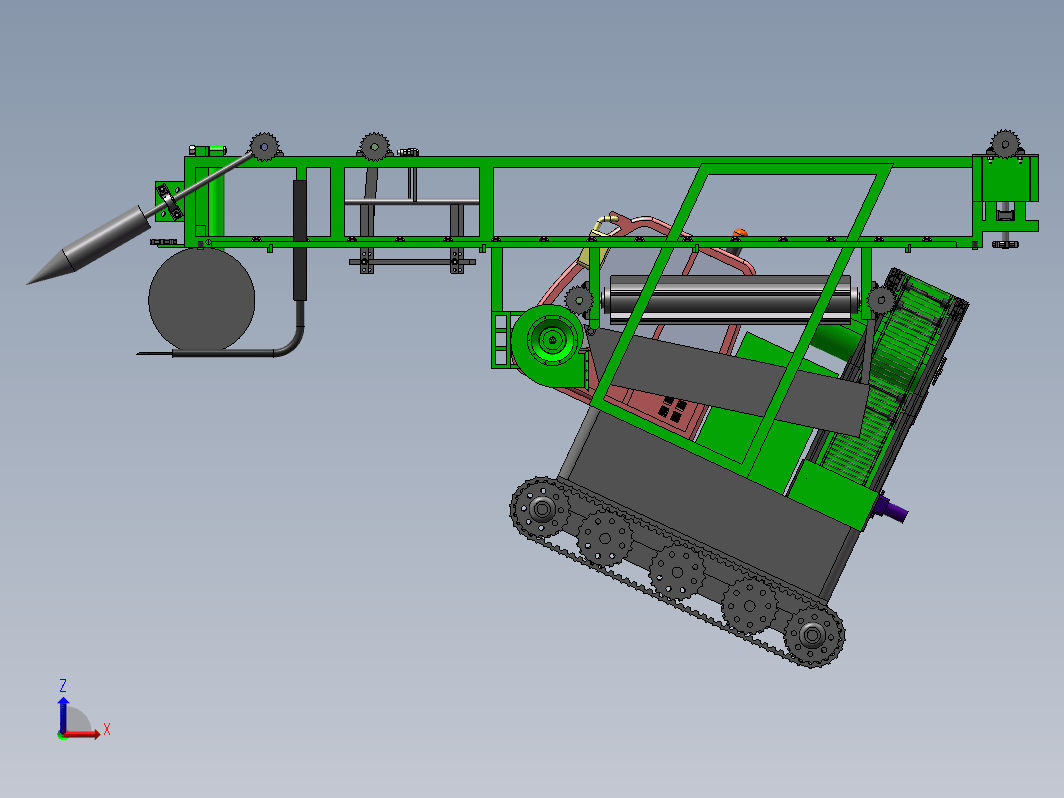 联合花生收获机三维SW2016带参+CAD+说明书