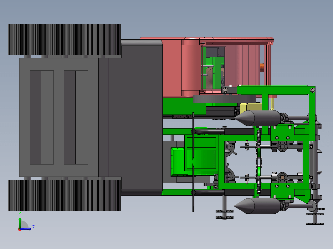 联合花生收获机三维SW2016带参+CAD+说明书