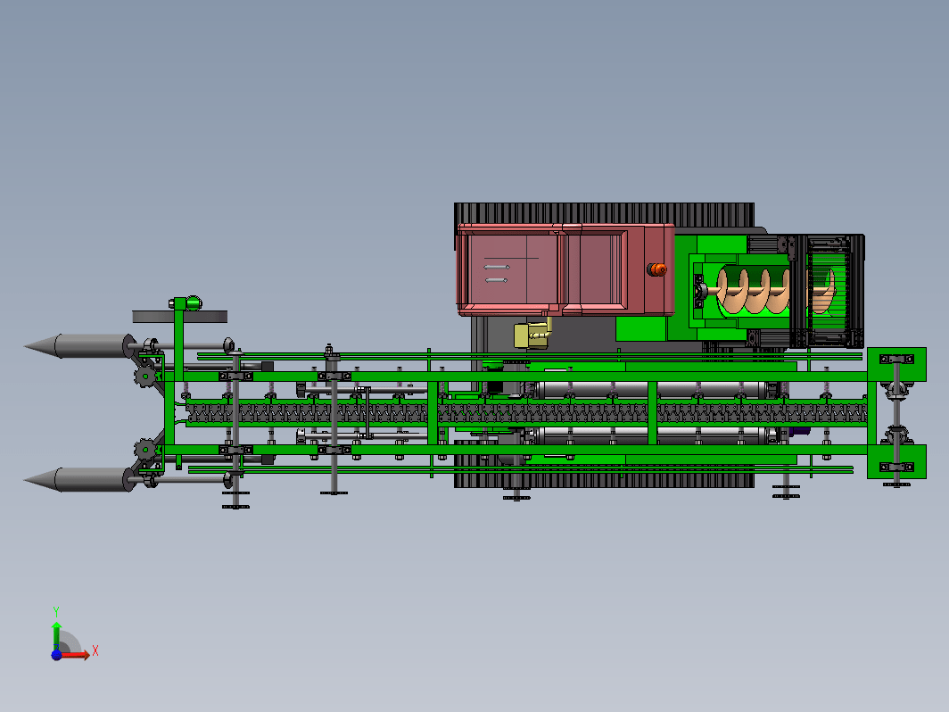 联合花生收获机三维SW2016带参+CAD+说明书