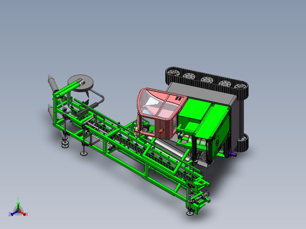 联合花生收获机三维SW2016带参+CAD+说明书