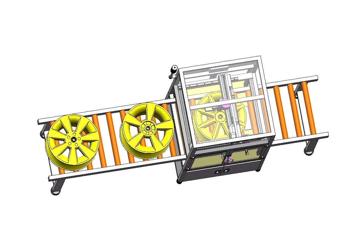 汽车轮毂检测线三维SW2018带参