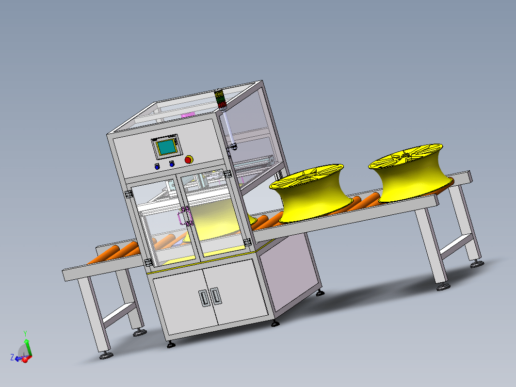 汽车轮毂检测线三维SW2018带参