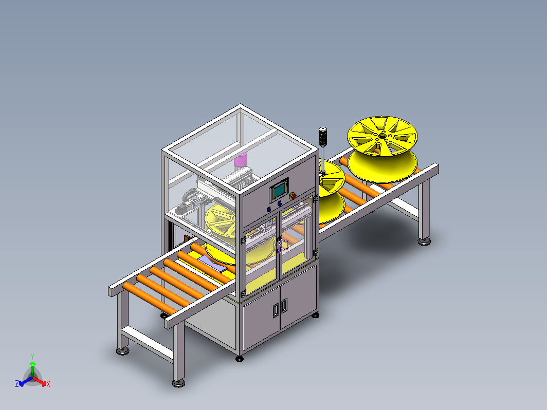 汽车轮毂检测线三维SW2018带参