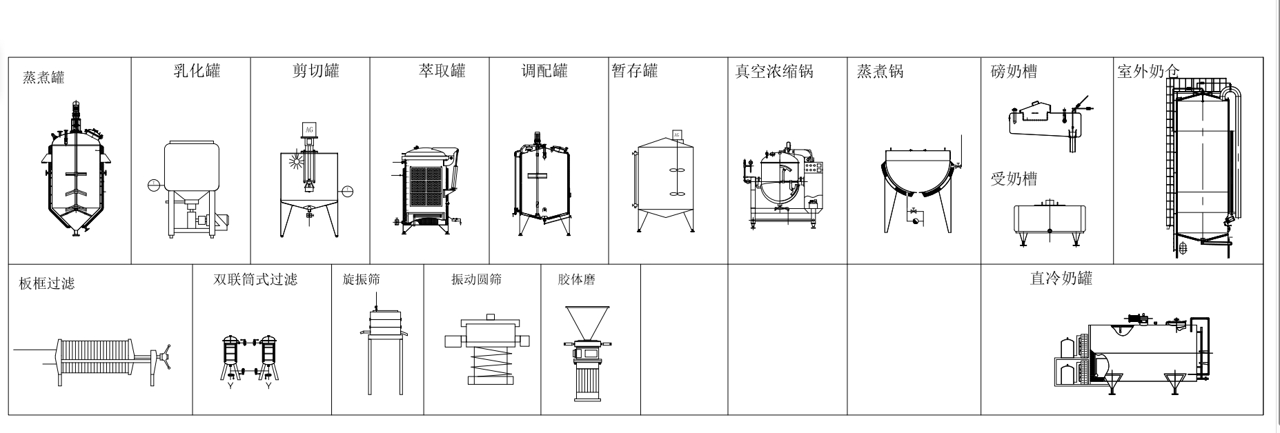 食品饮料生产工艺单机设备CAD外型图库