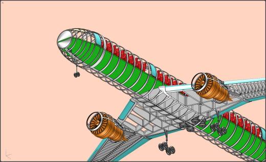 空中客车 A350-900 客机实体装配模型缩略图