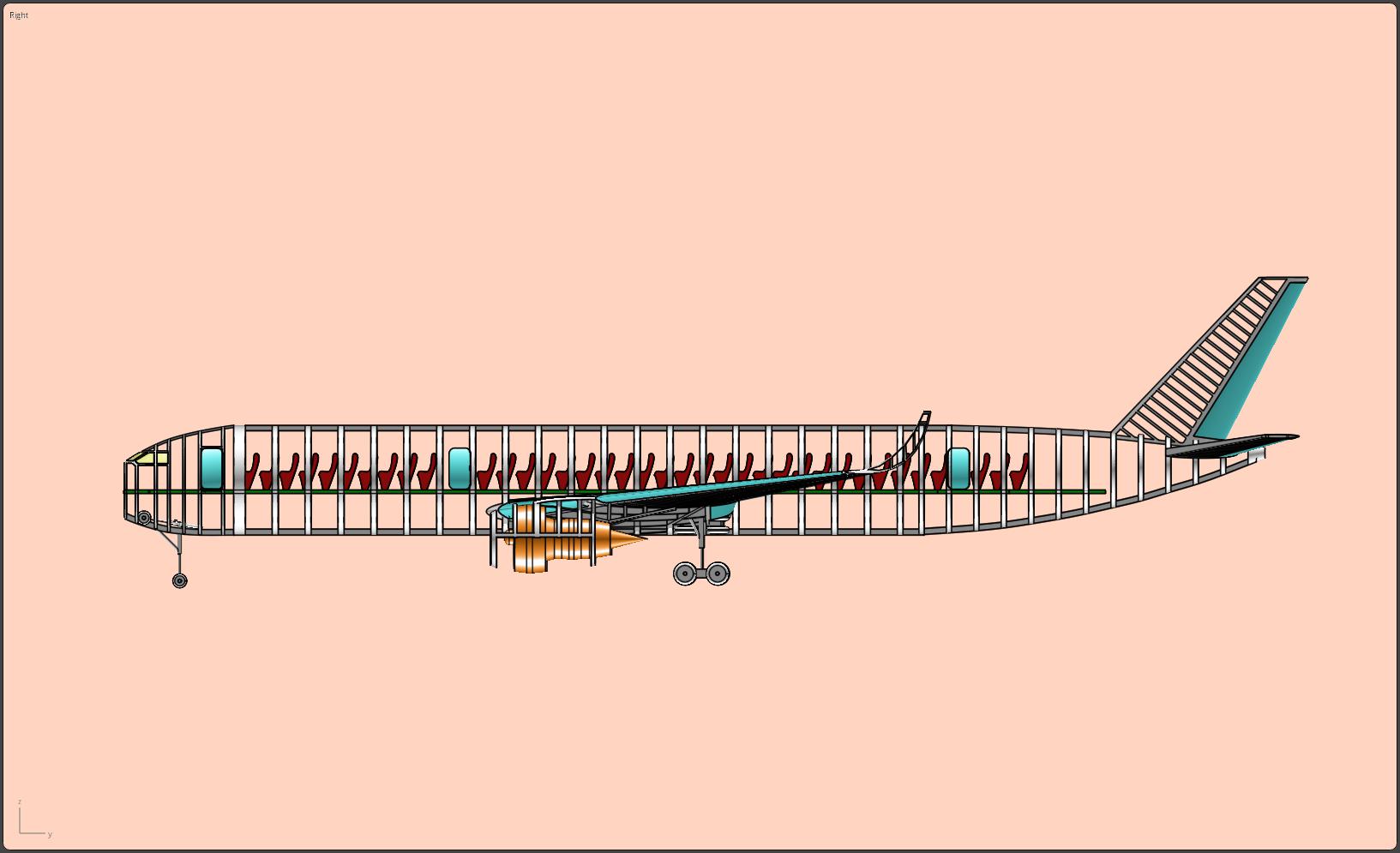 空中客车 A350-900 客机实体装配模型