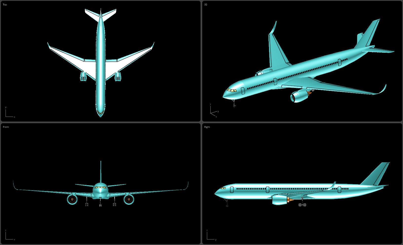 空中客车 A350-900 客机实体装配模型