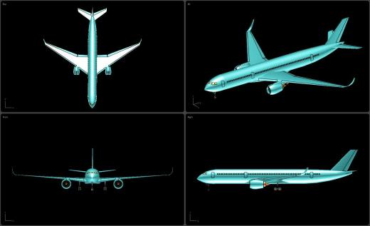 空中客车 A350-900 客机实体装配模型缩略图