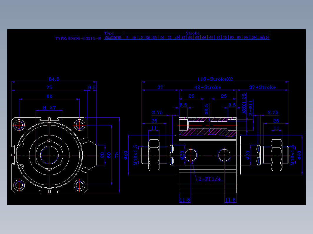 SDA气缸 83-SDAD-63-SW