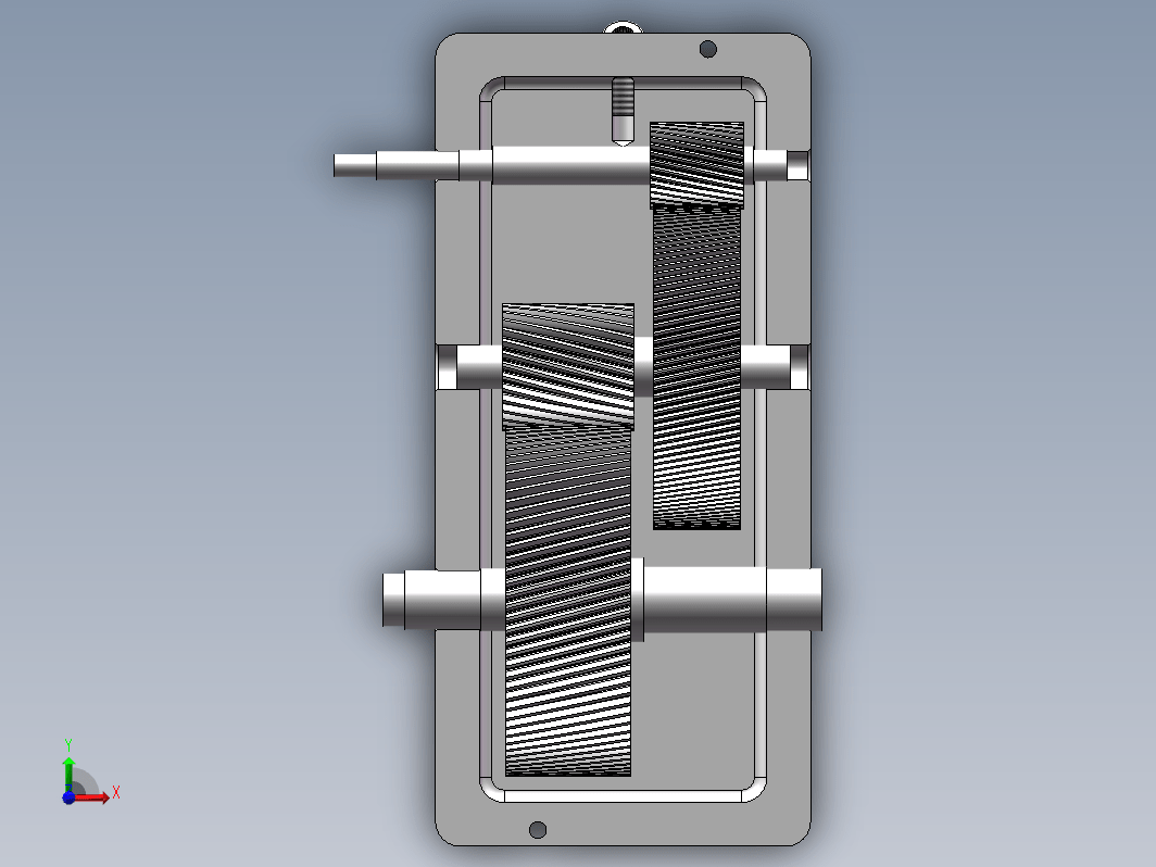 二级斜齿减速器三维