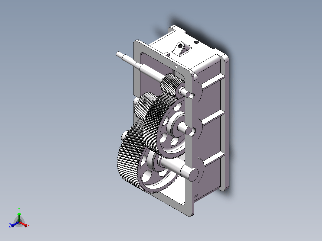 二级斜齿减速器三维