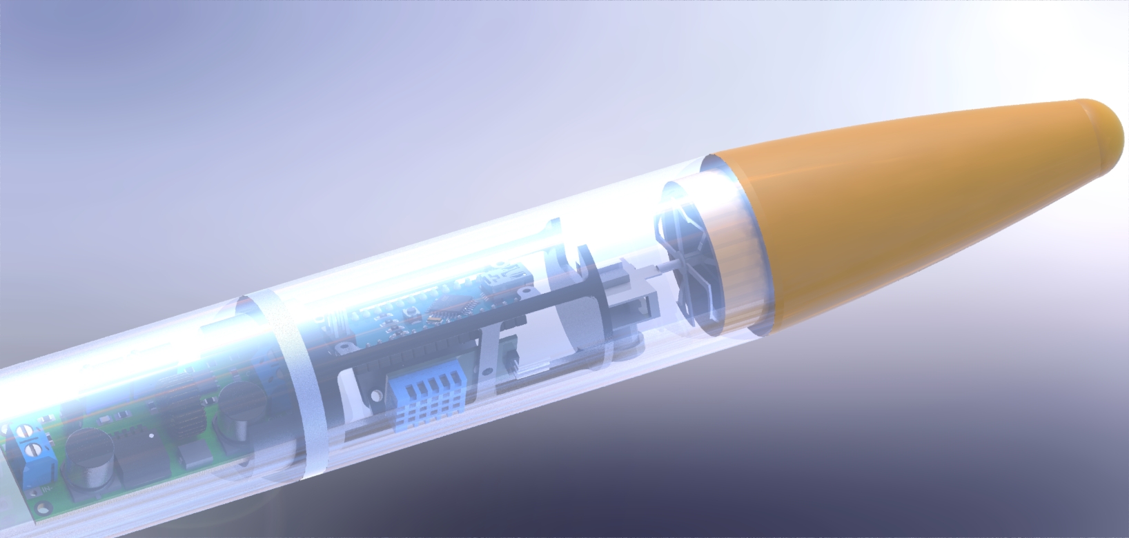 40mm探空电子火箭舱