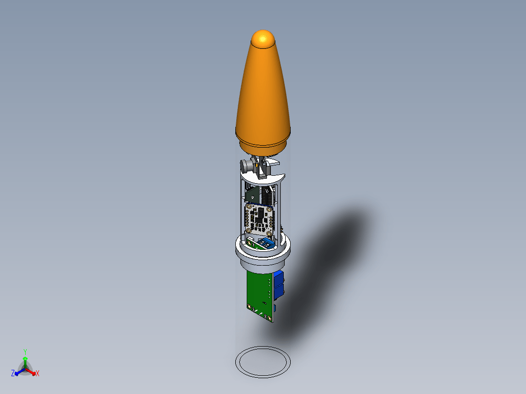 40mm探空电子火箭舱