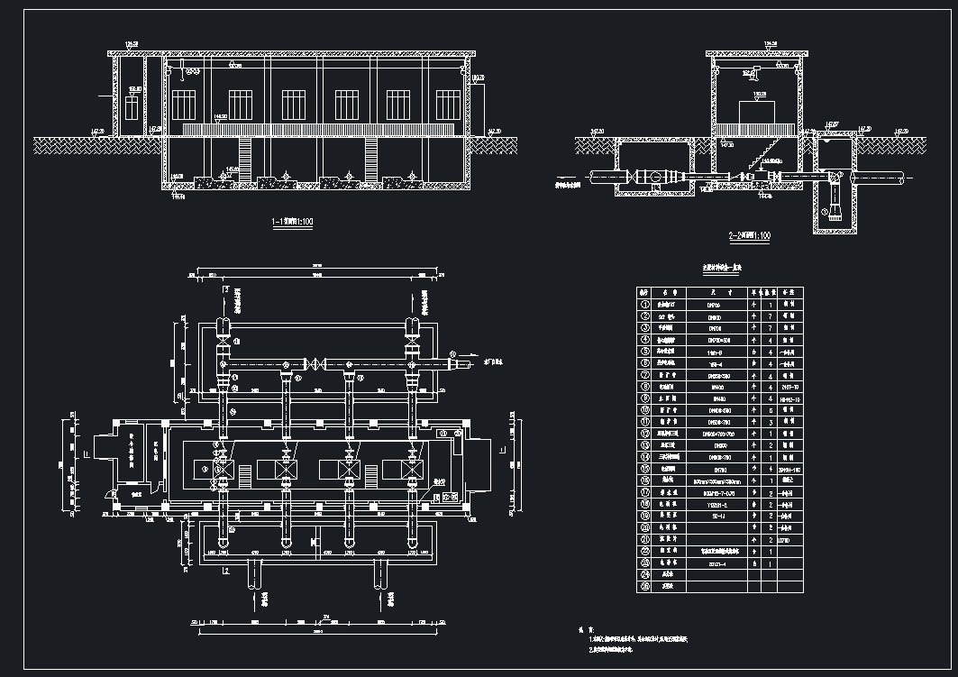 某城市给水工程二级水泵站工艺设计+CAD+说明书