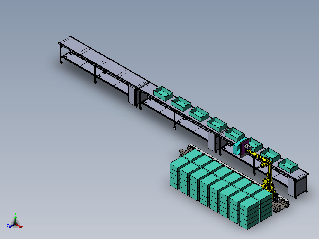 成品物料盒的机械手运输