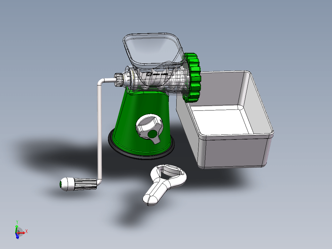 绞肉器三维建模图