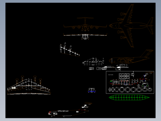 C-17运输机航模制作图纸 dwg pdf格式