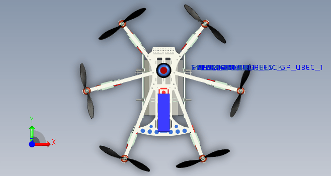 六旋翼农用无人机设计三维ProE5.0无参+CAD+说明