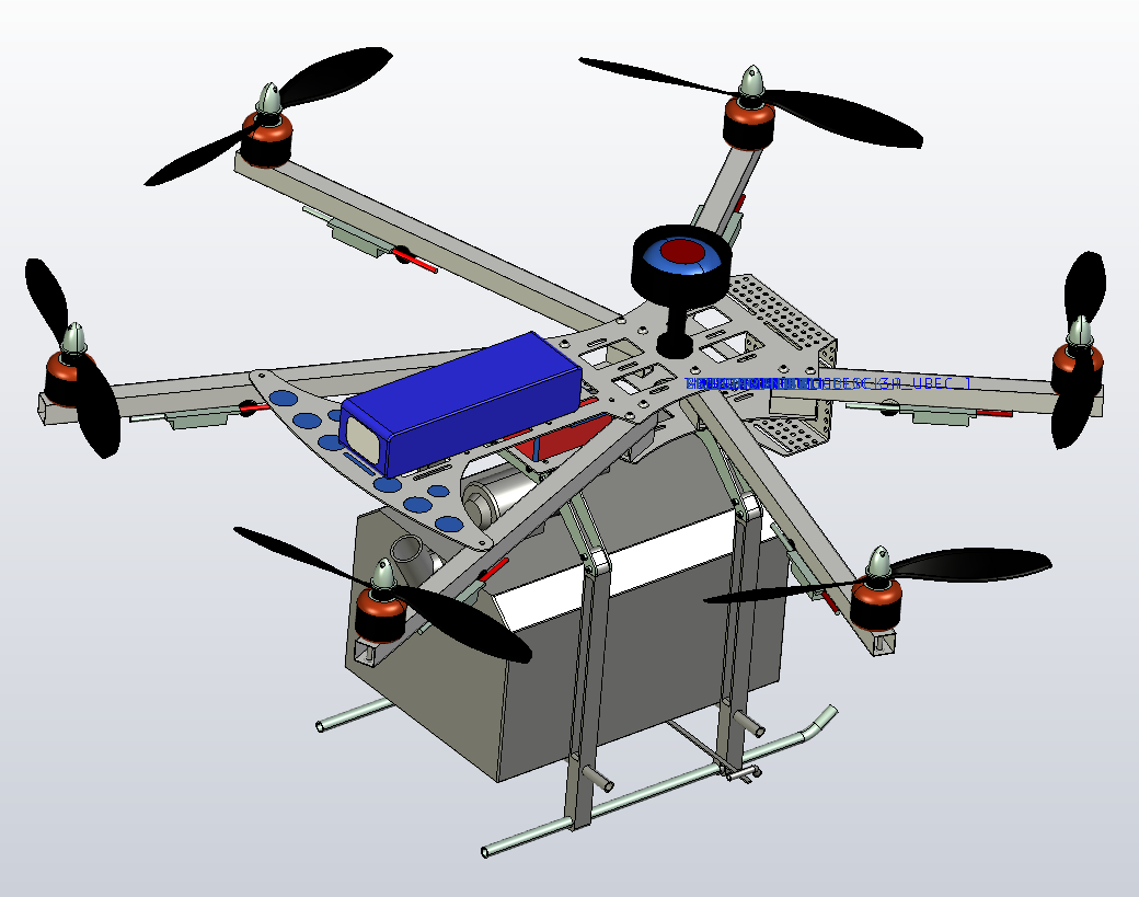 六旋翼农用无人机设计三维ProE5.0无参+CAD+说明