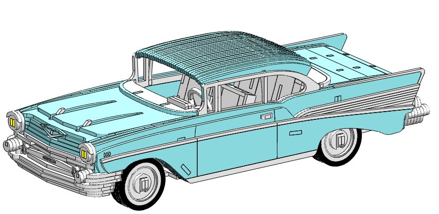 Chevrolet Bel Air 1957 老爷车拼装模型