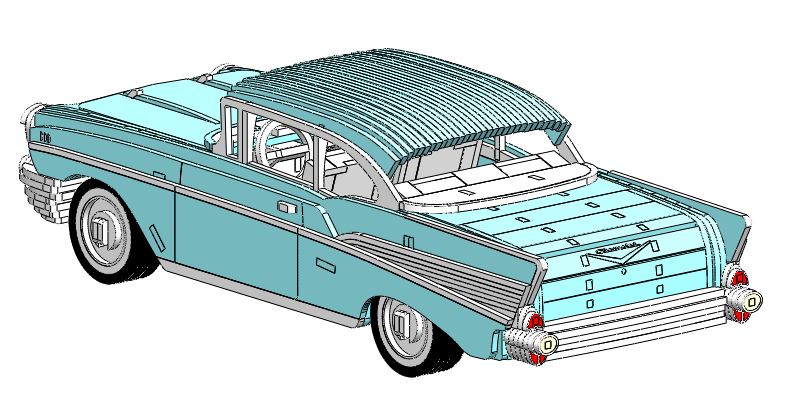 Chevrolet Bel Air 1957 老爷车拼装模型