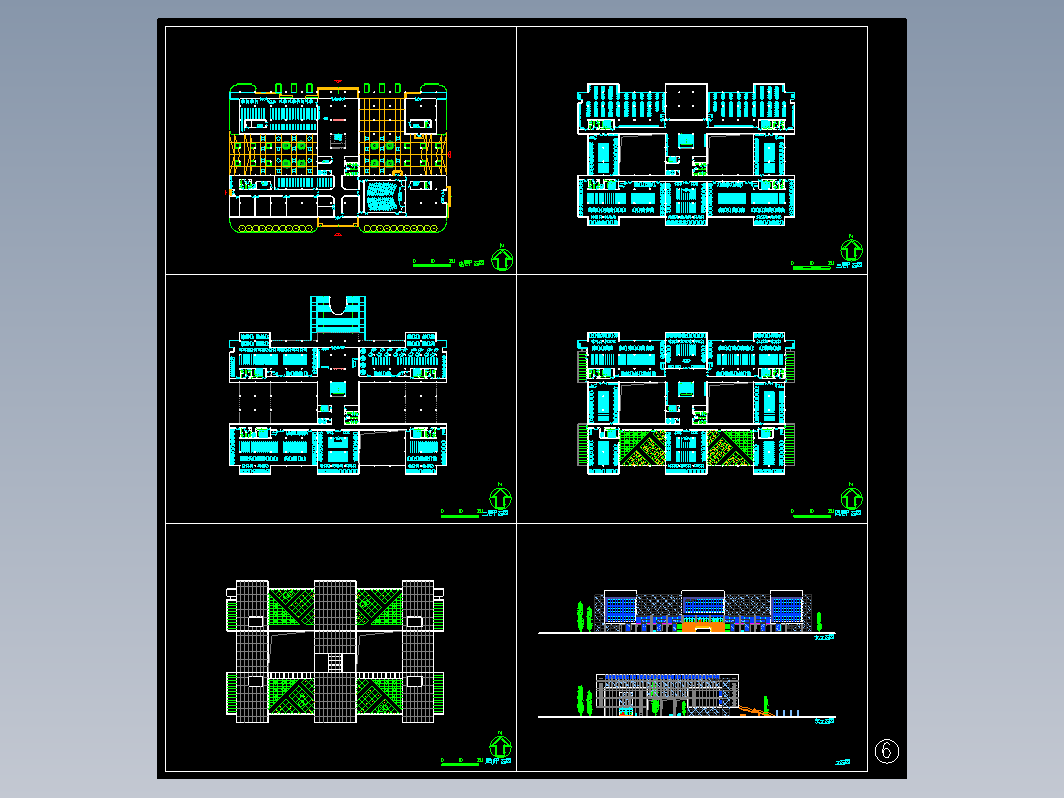 海南图书馆带外观效果图【CAD JPG DOC】