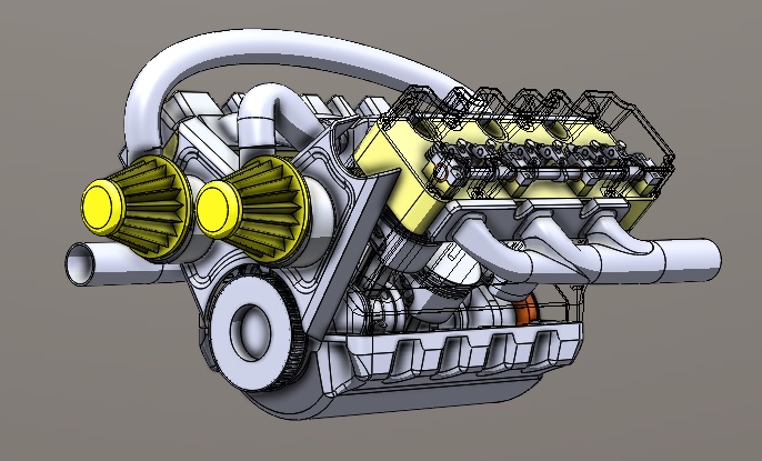 v6六缸发动机简易模型