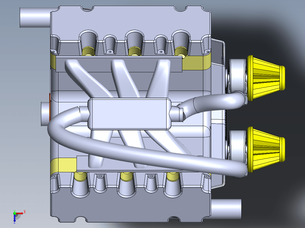 v6六缸发动机简易模型