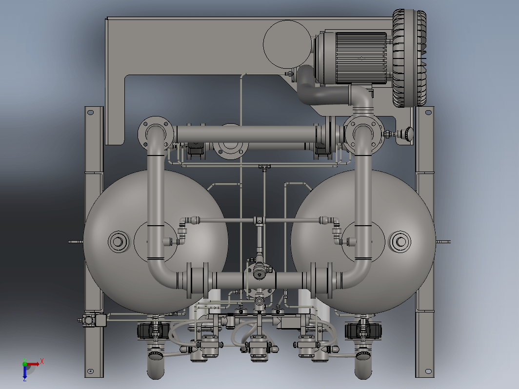 200USG干燥器系统3D数模图纸 Solidworks设计