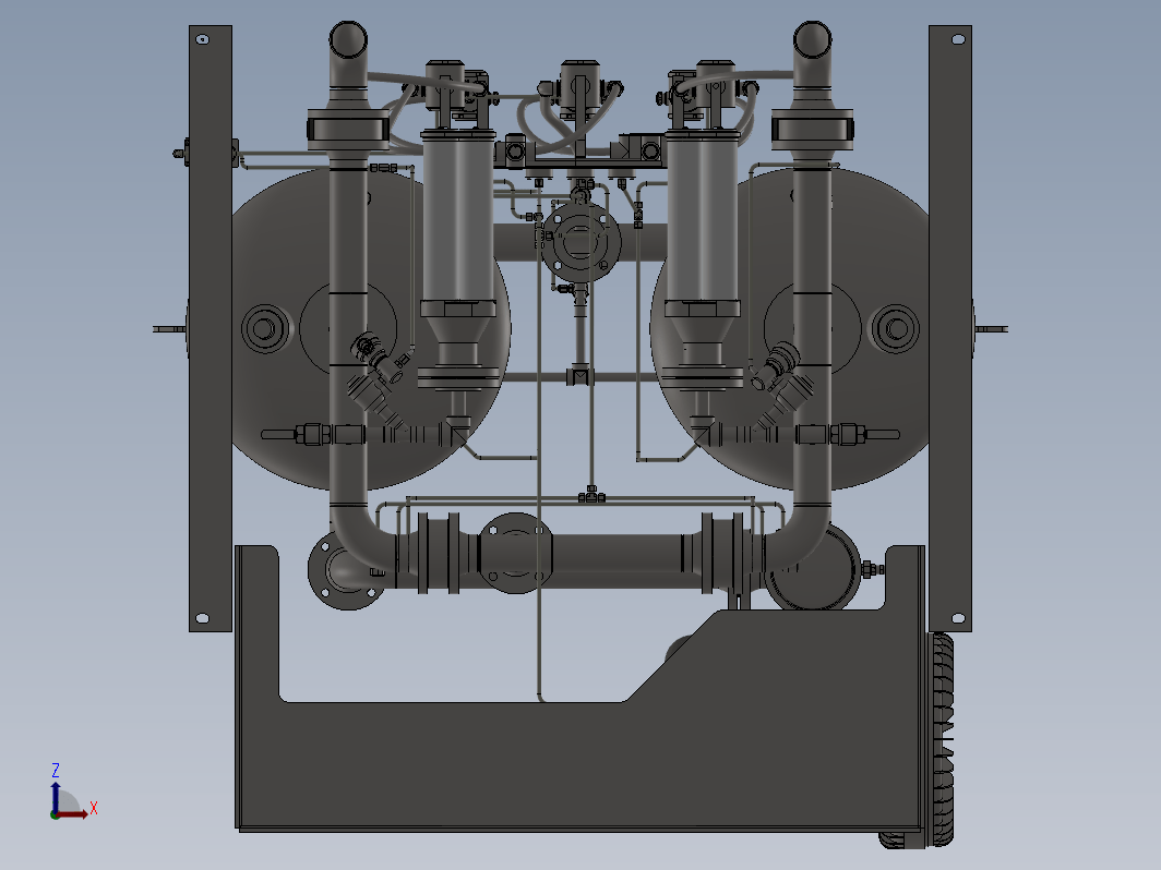 200USG干燥器系统3D数模图纸 Solidworks设计