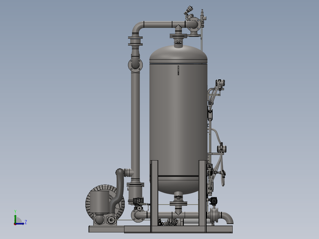 200USG干燥器系统3D数模图纸 Solidworks设计