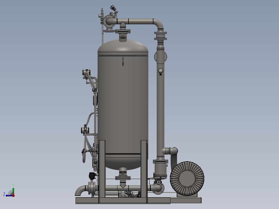 200USG干燥器系统3D数模图纸 Solidworks设计