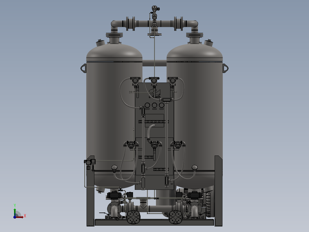 200USG干燥器系统3D数模图纸 Solidworks设计