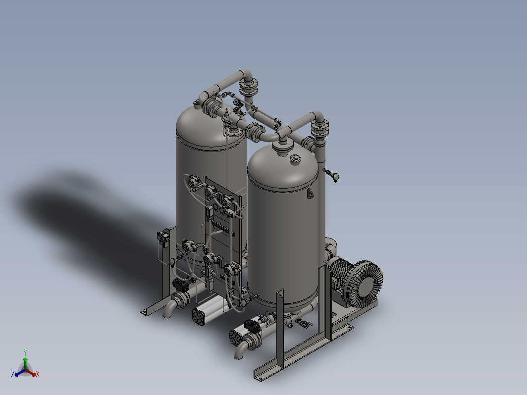 200USG干燥器系统3D数模图纸 Solidworks设计