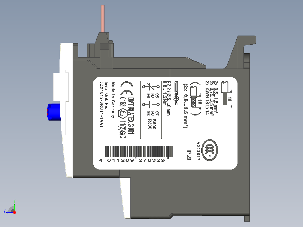 西门子热继电器3RU1116-1AB0